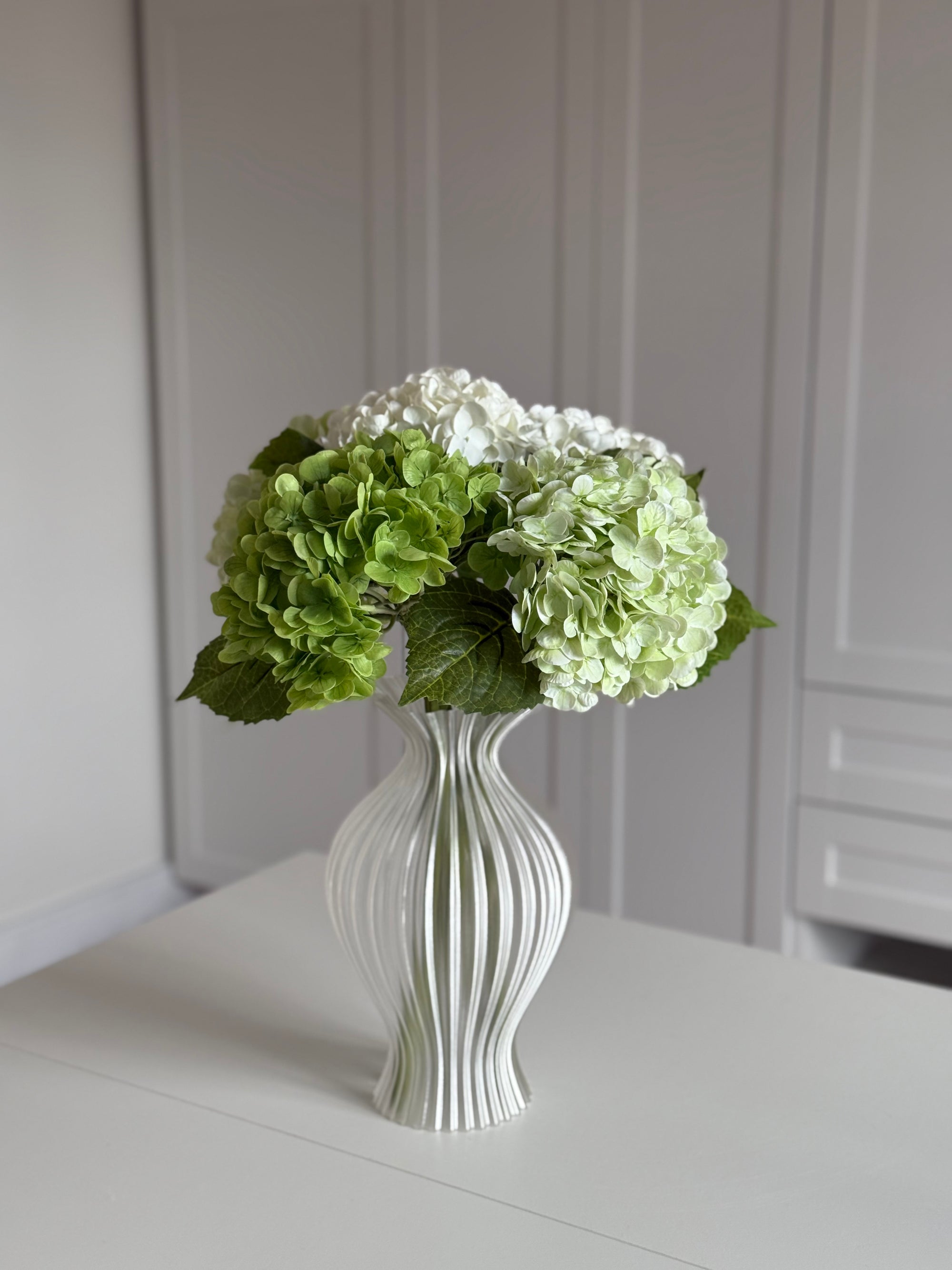 Grøn & hvid Hortensia Buket