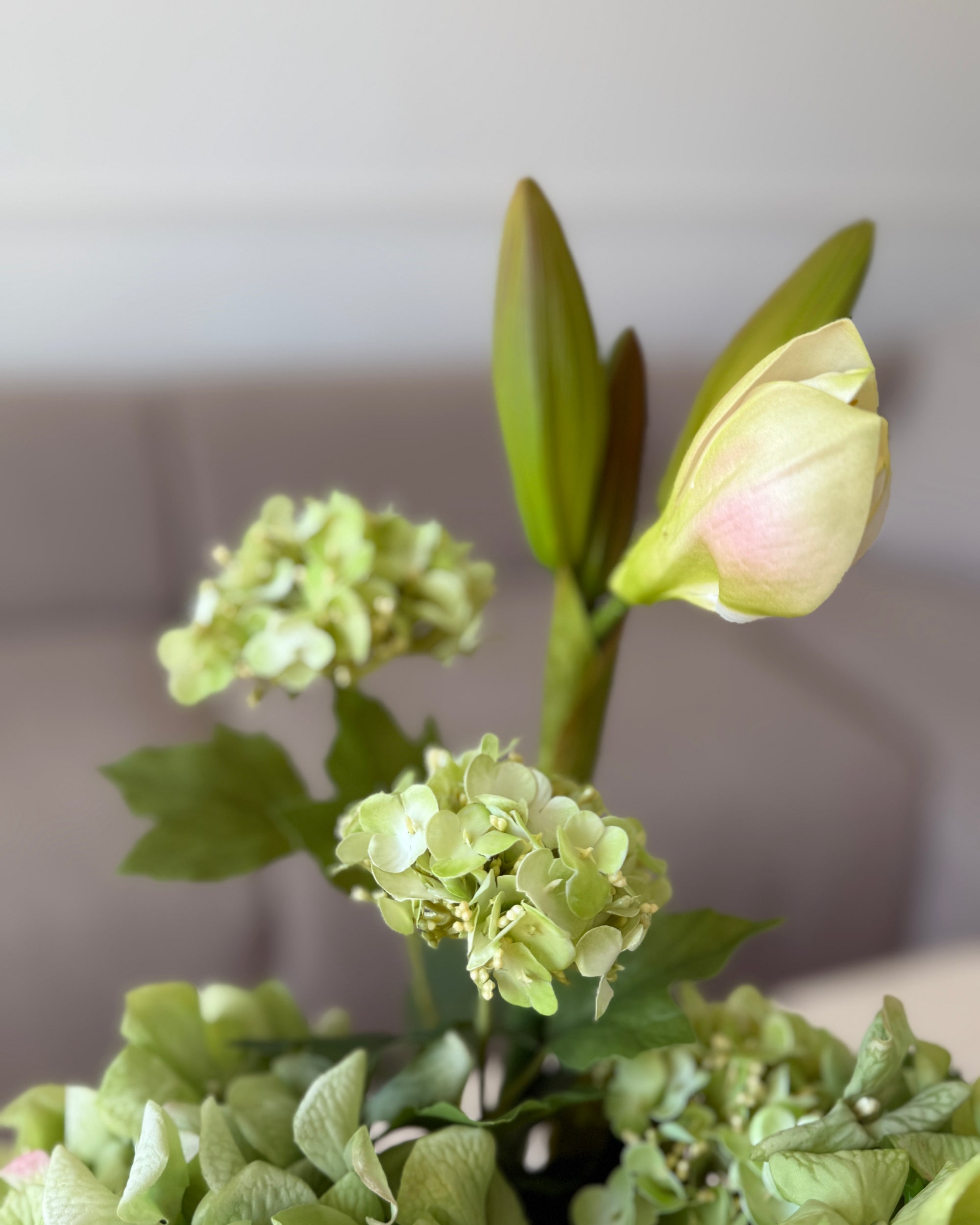 Blush in Green Buket