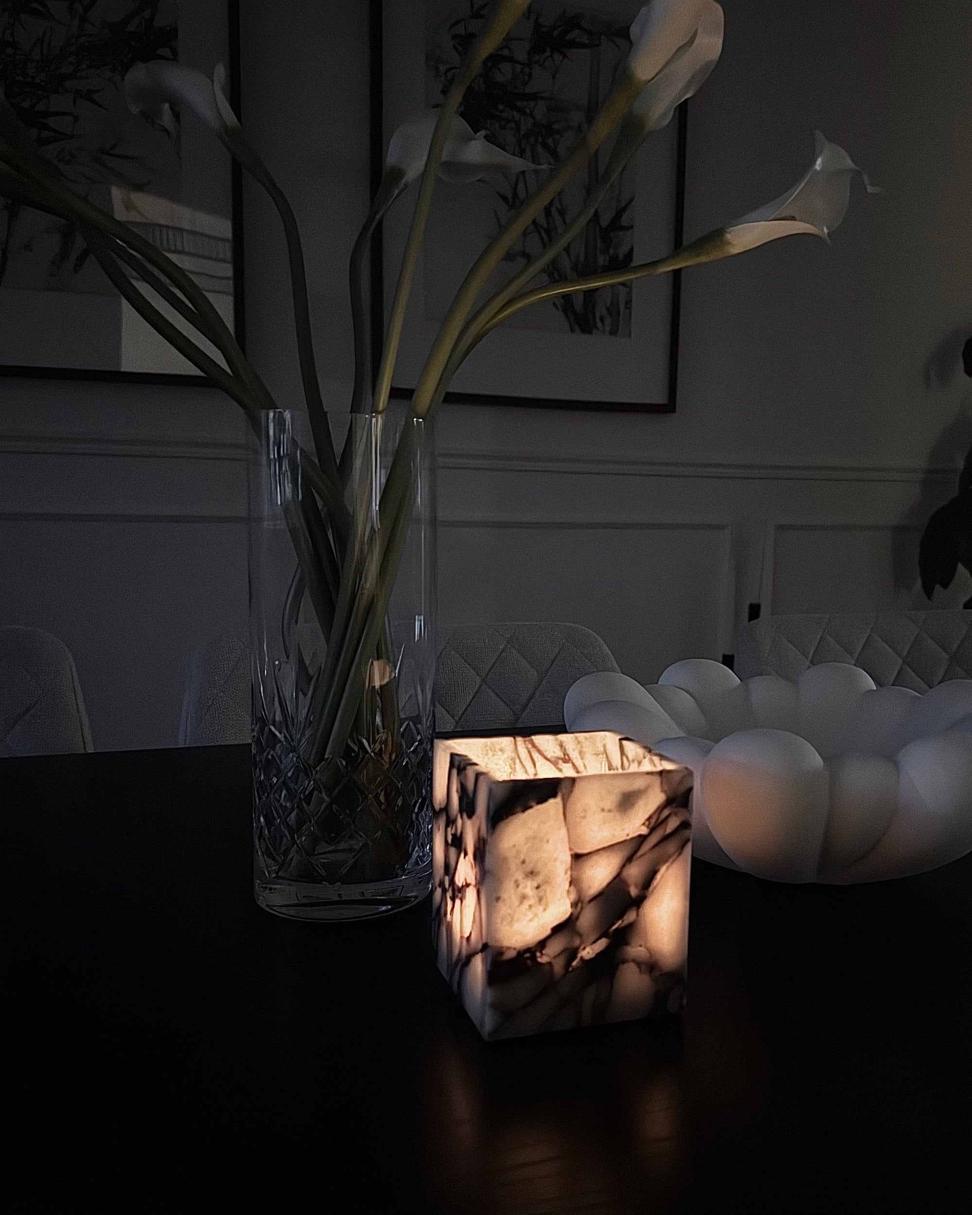 Cube Candle Holder - Calacatta Viola
