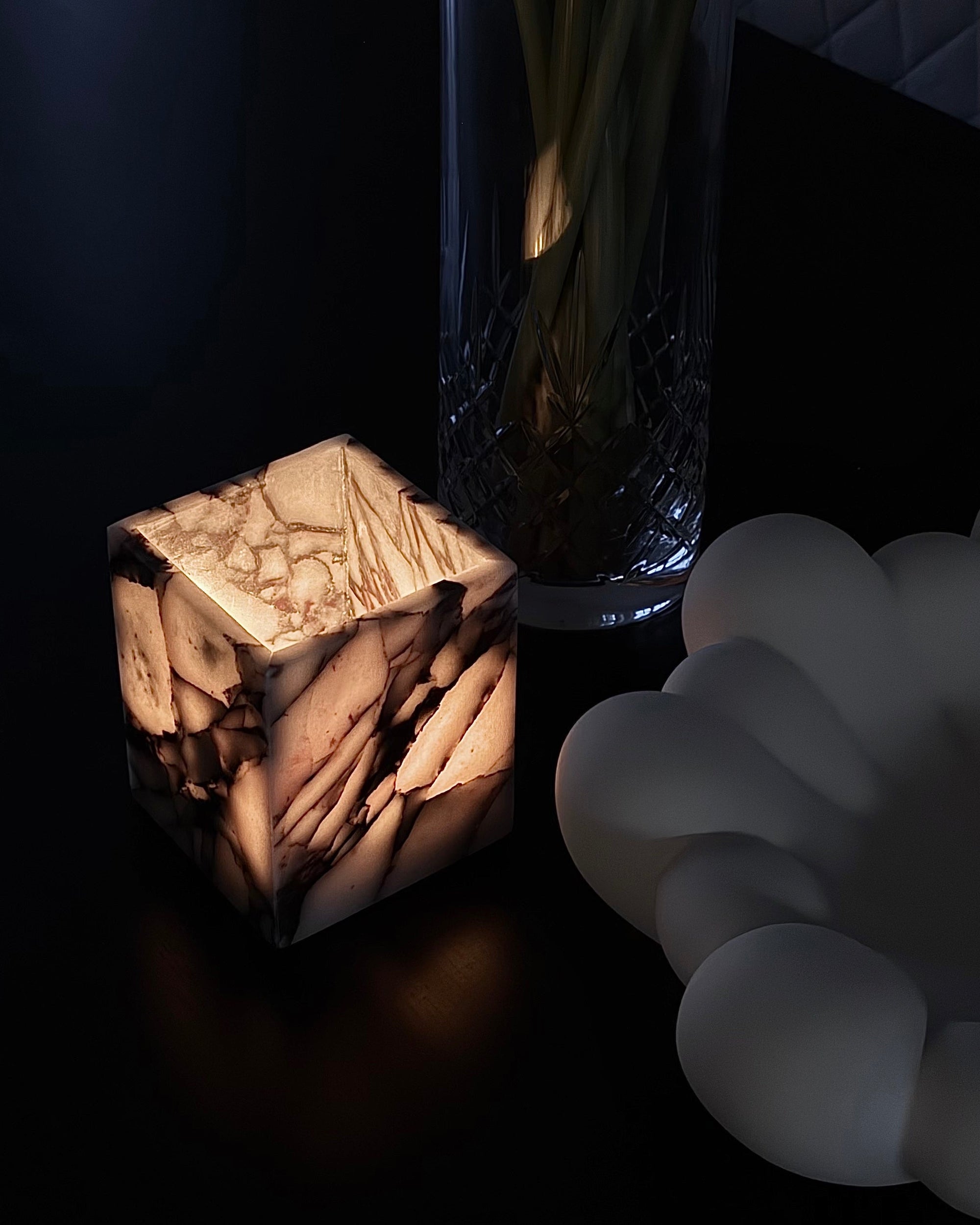 Cube Candle Holder - Calacatta Viola